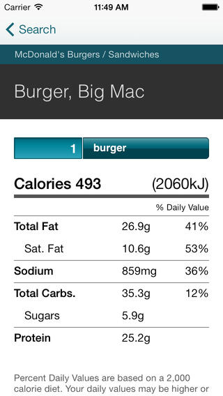 Calorie King App