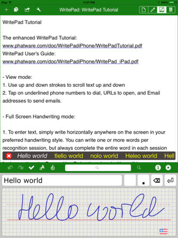 WritePad for iPad App