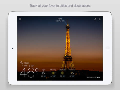 Yahoo Weather App on iPad